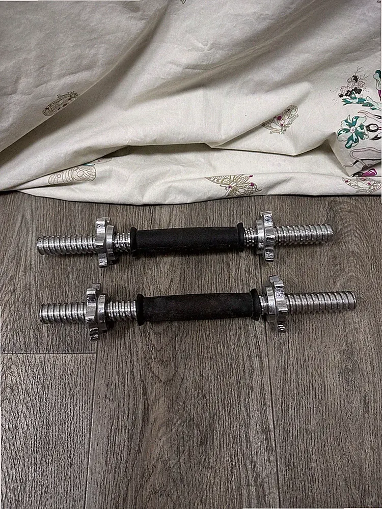 Gummigriff Chrom Hantel Set - 35 cm lang