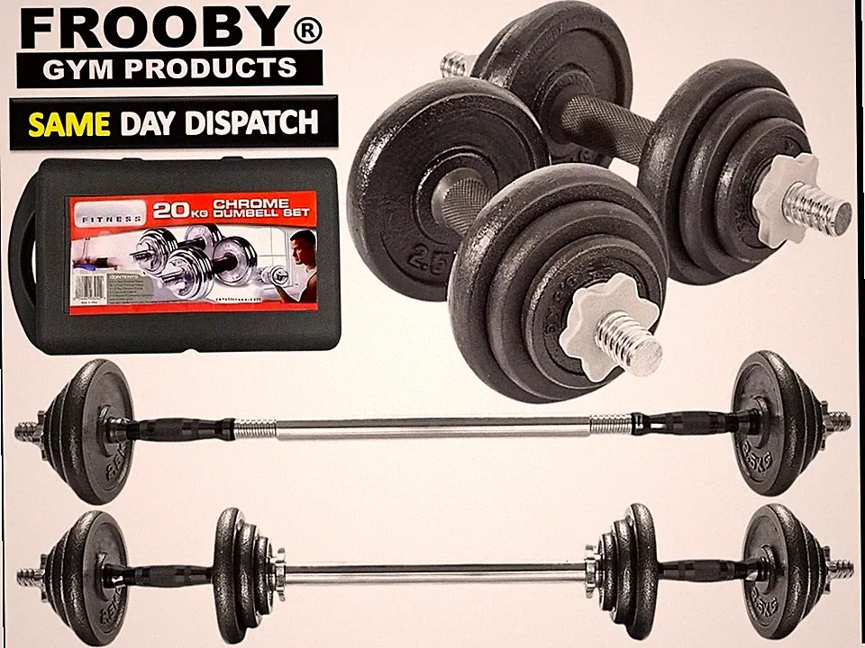 Gusseisen Verstellbare Hantel Gewicht Langhantel Set Fitness 20kg Tragetasche UK 45-8