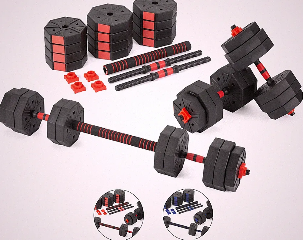 Gymtek Hanteln Set Kurzhanteln und Langhantel 2 x 15kg