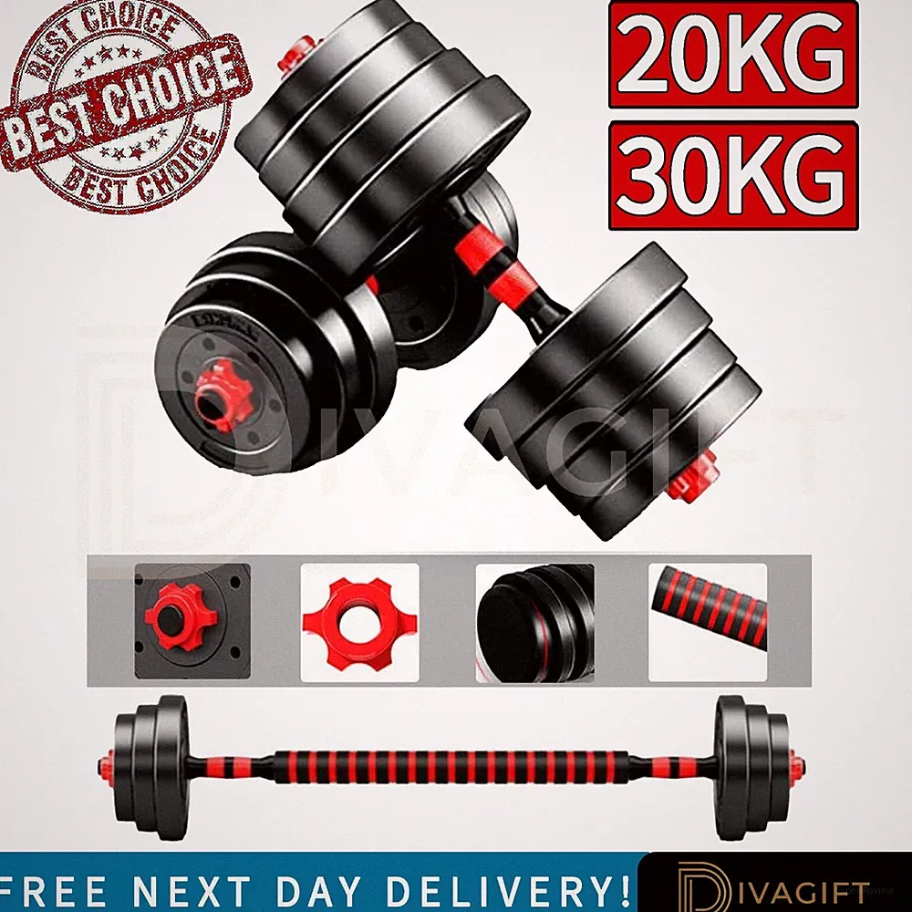 HANTEL LANGHANTEL GEWICHT SET PAAR HANDGEWICHTE GYM FITNESS WORKOUT 20KG 30KG