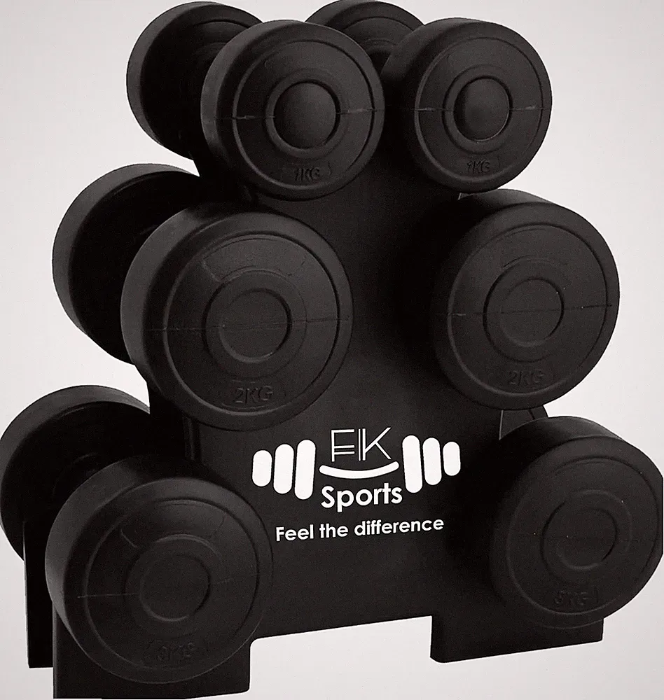 Hantelgewichte Set mit Ständergestell Aerobic Fitnessstudio Klasse Training Damen Yoga 12kg