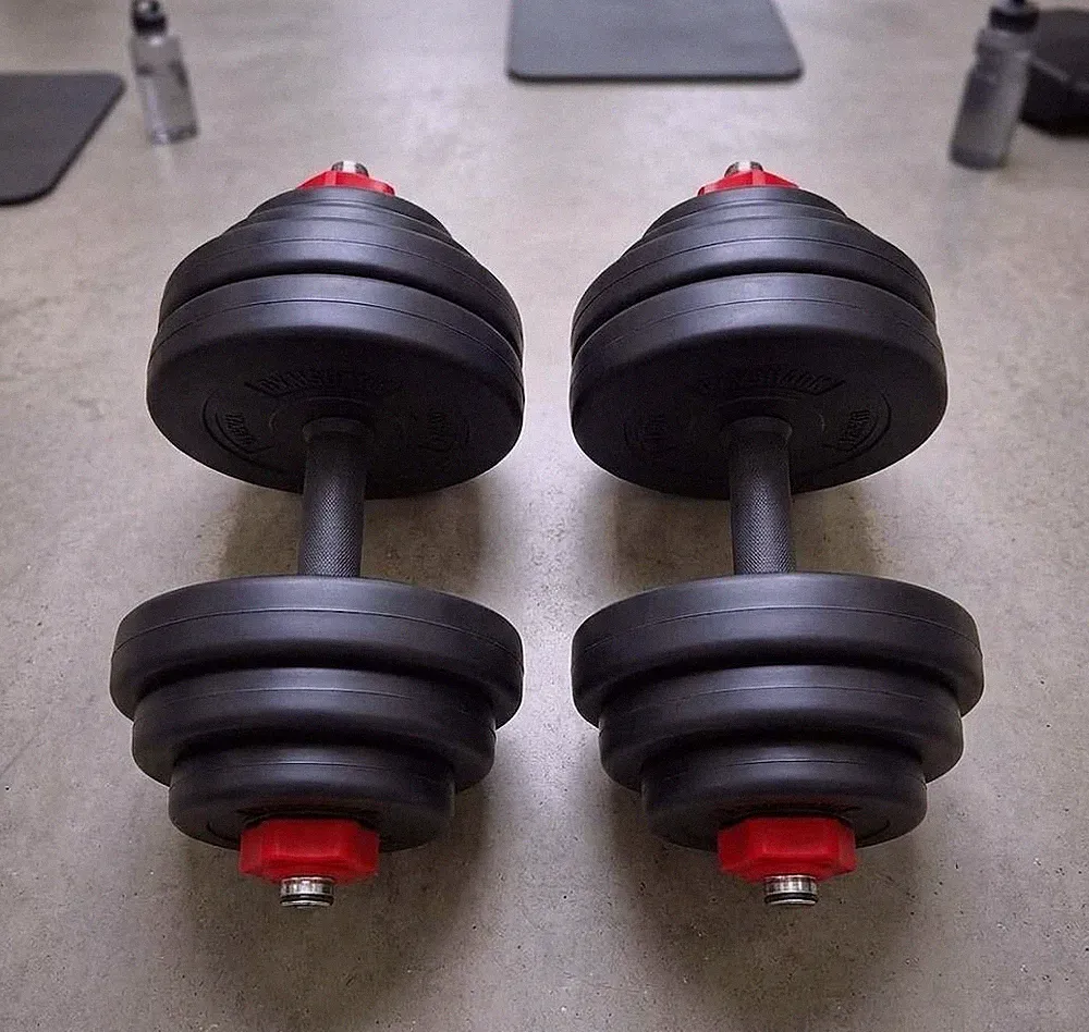 Hanteln 2er Set Kurzhantel Hantelset je 15kg Vinyl Hantelscheibe Krafttraining
