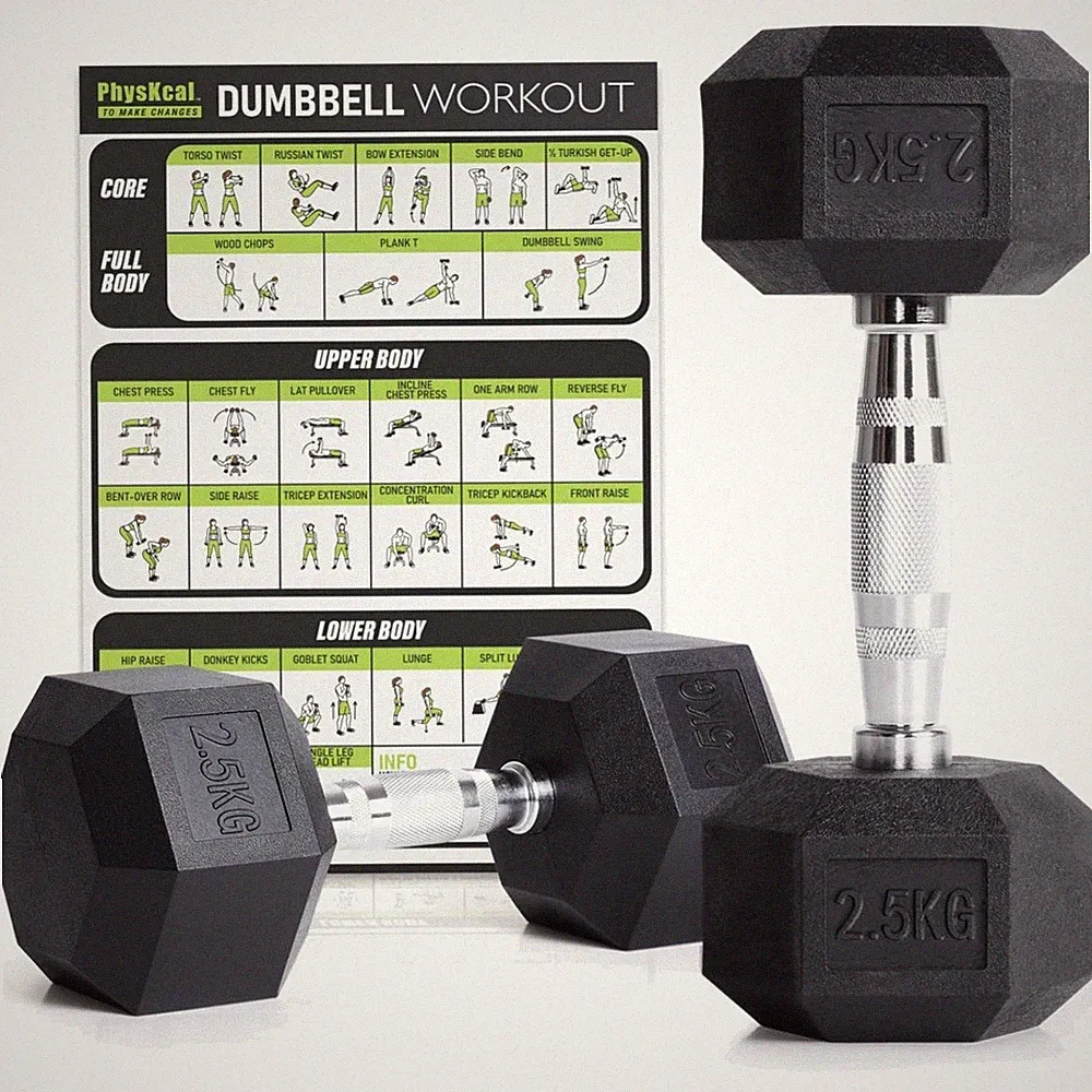 Hanteln Gummiert Kurzhantel Set Polyvinyl PVC Fitness Gewichtstraining