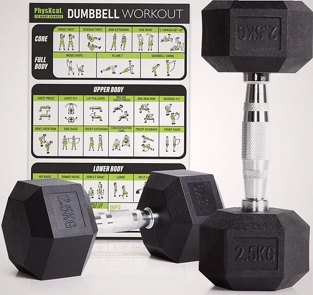 Hanteln Poly-Gummiert 2,5-30 kg Rutschsicher Ergonomische Griffe Kurzhantel-Set