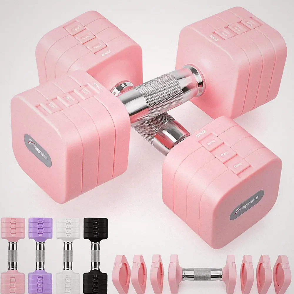 Hanteln Set Verstellbar Heimfitness Frauen Männer Krafttraining 10 kg Pink ABS