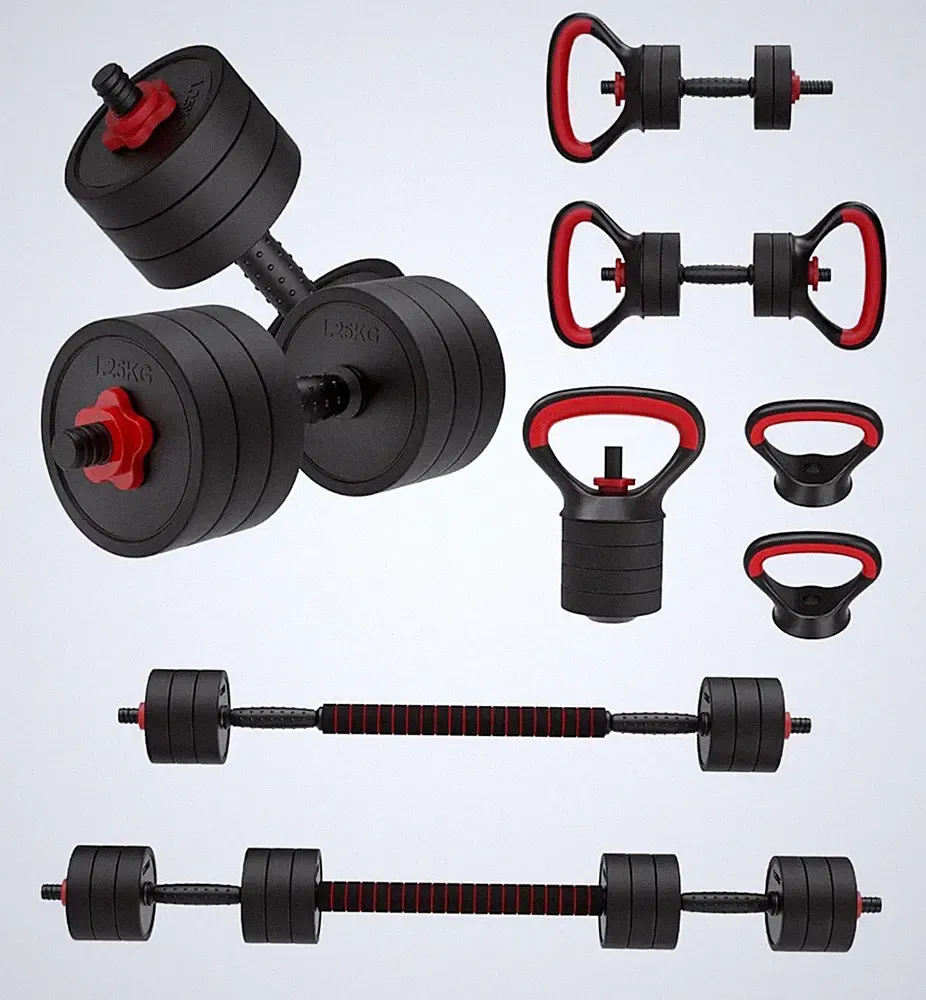 Hanteln Sets 4 in 1 verstellbare Kettlebell Gewichte Hanteln Set Langhantel