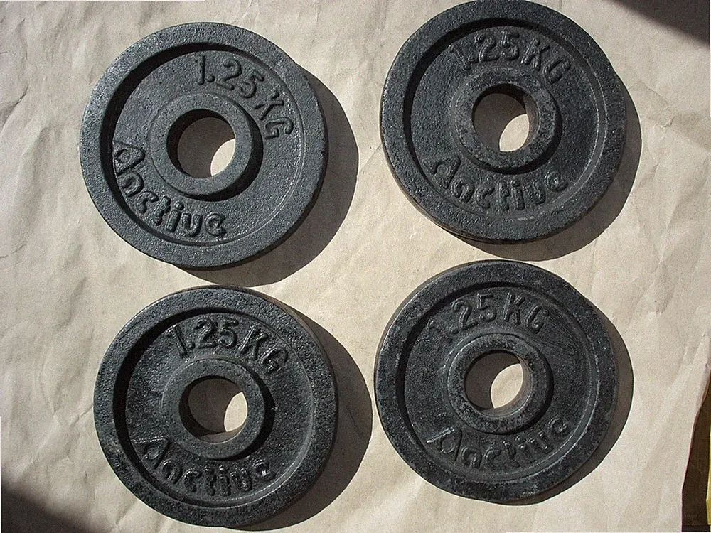 Hantelscheiben 1,25 KG Active Gusseisen 30mm f. Kurzhantel Langhantel 5