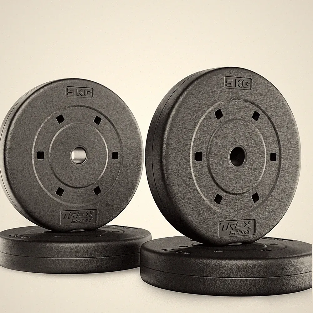 Hantelscheiben Set 20 kg (4x5kg) Kunststoff Gewichte 27 mm TX-020BS TREX SPORT