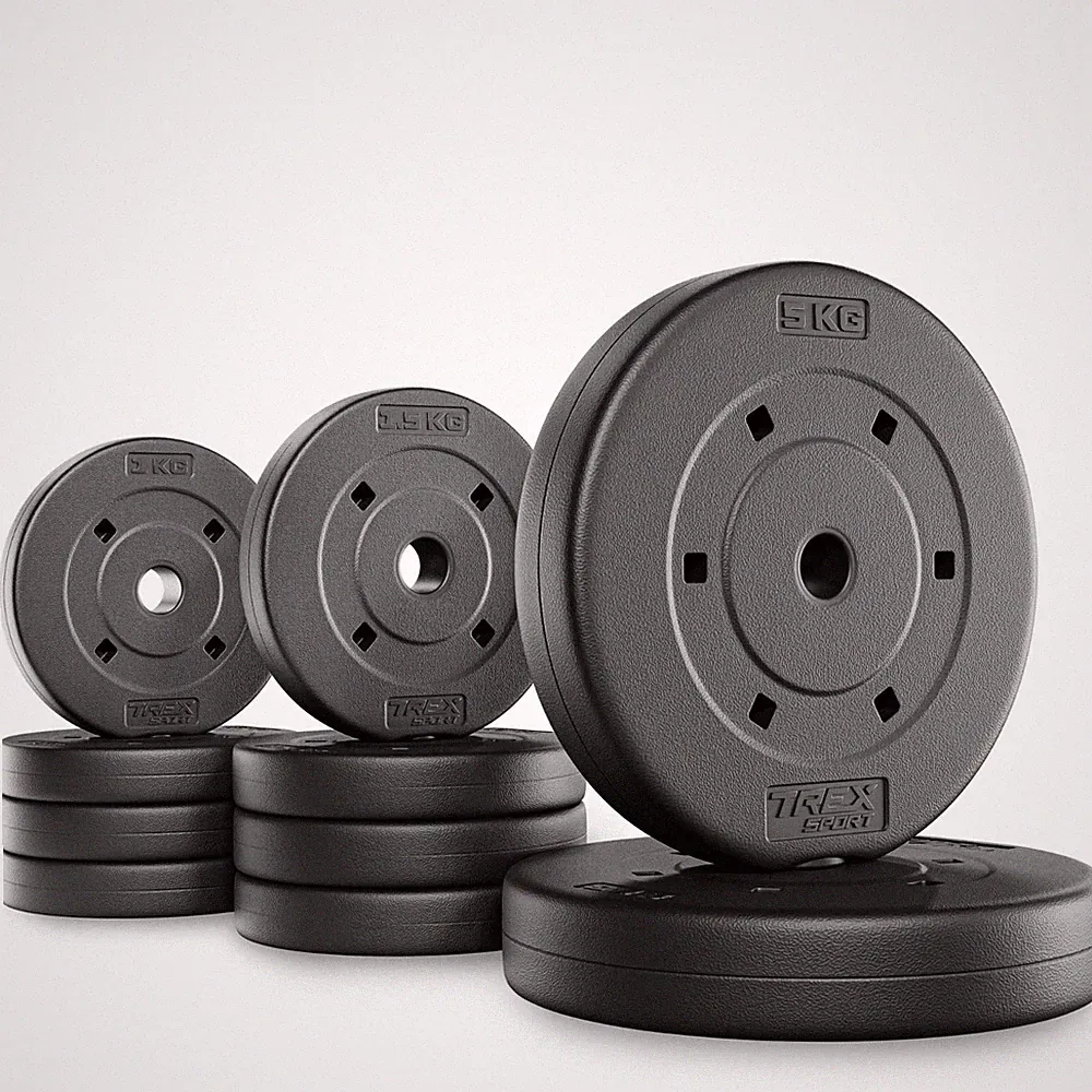 Hantelscheiben Set 20 kg Kunststoff Gewichte 27 mm TX-020CS TREX SPORT