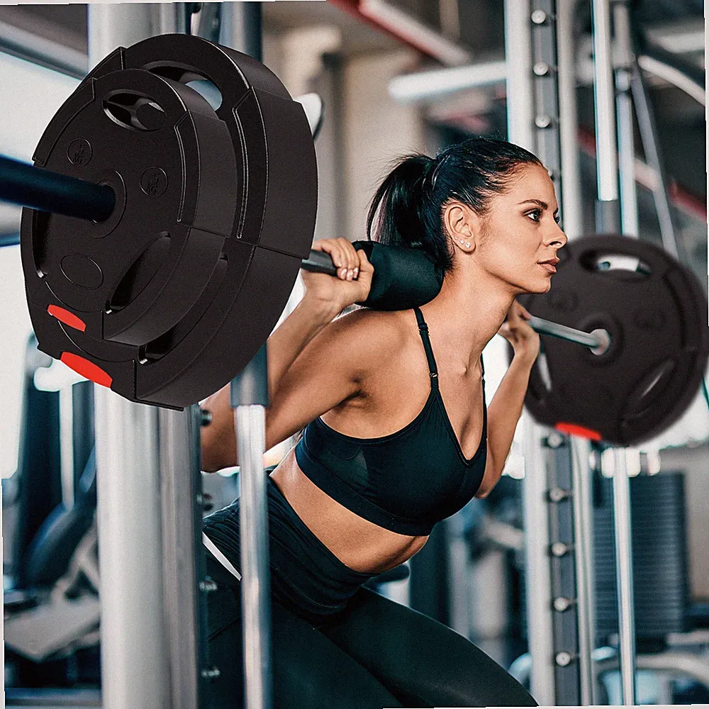 Hantelscheiben Set für Home Gym, 2 x 10 kg, 2 x 5 kg, schwarz