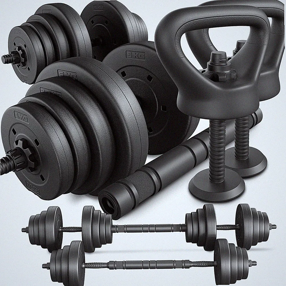 Hantelset 40kg 4in1 Kurzhanteln Langhantel Kettlebell Hanteln 2x20kg TREX SPORT