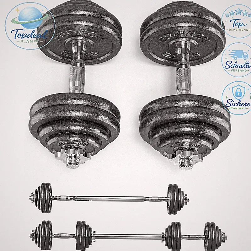 PROIRON Gusseisen Hantelset 2-in-1 30kg