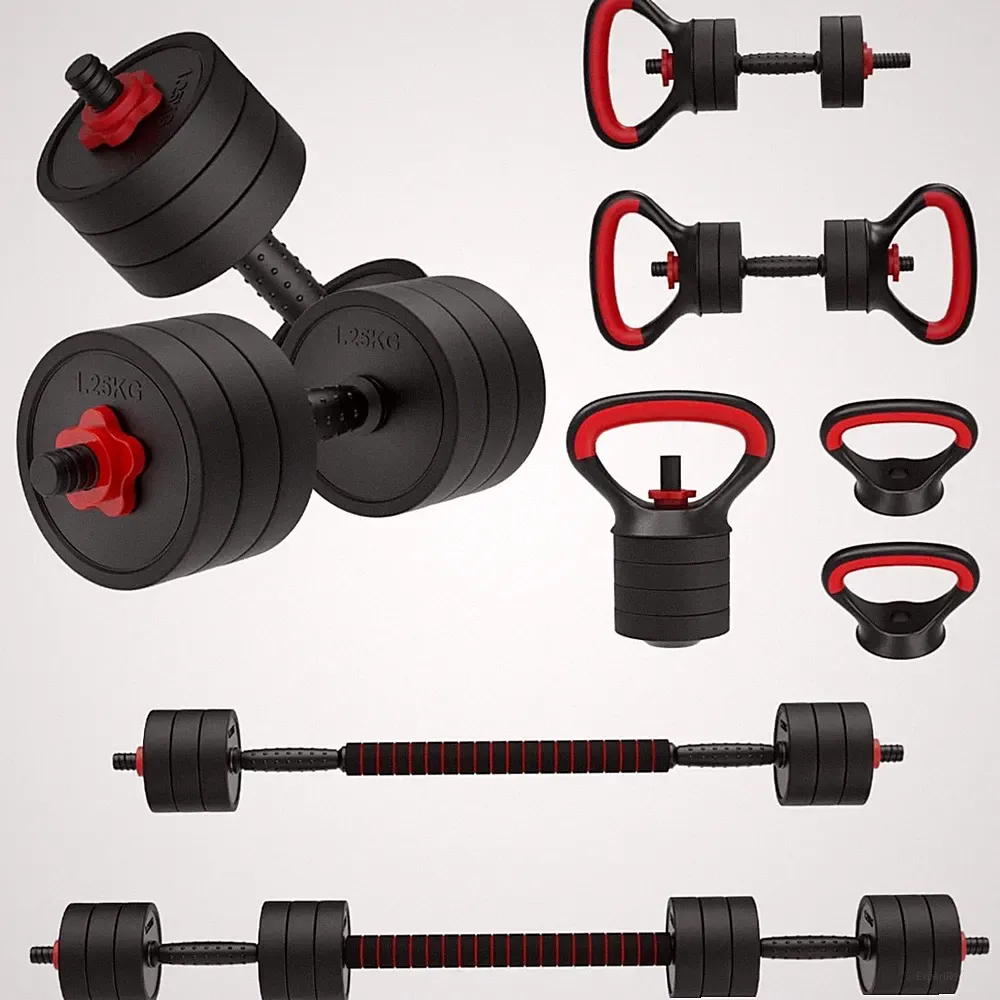 Hantelset, Kettlebell, Langhantel, verstellbar, Fitness, Home Gym, 8 Stück