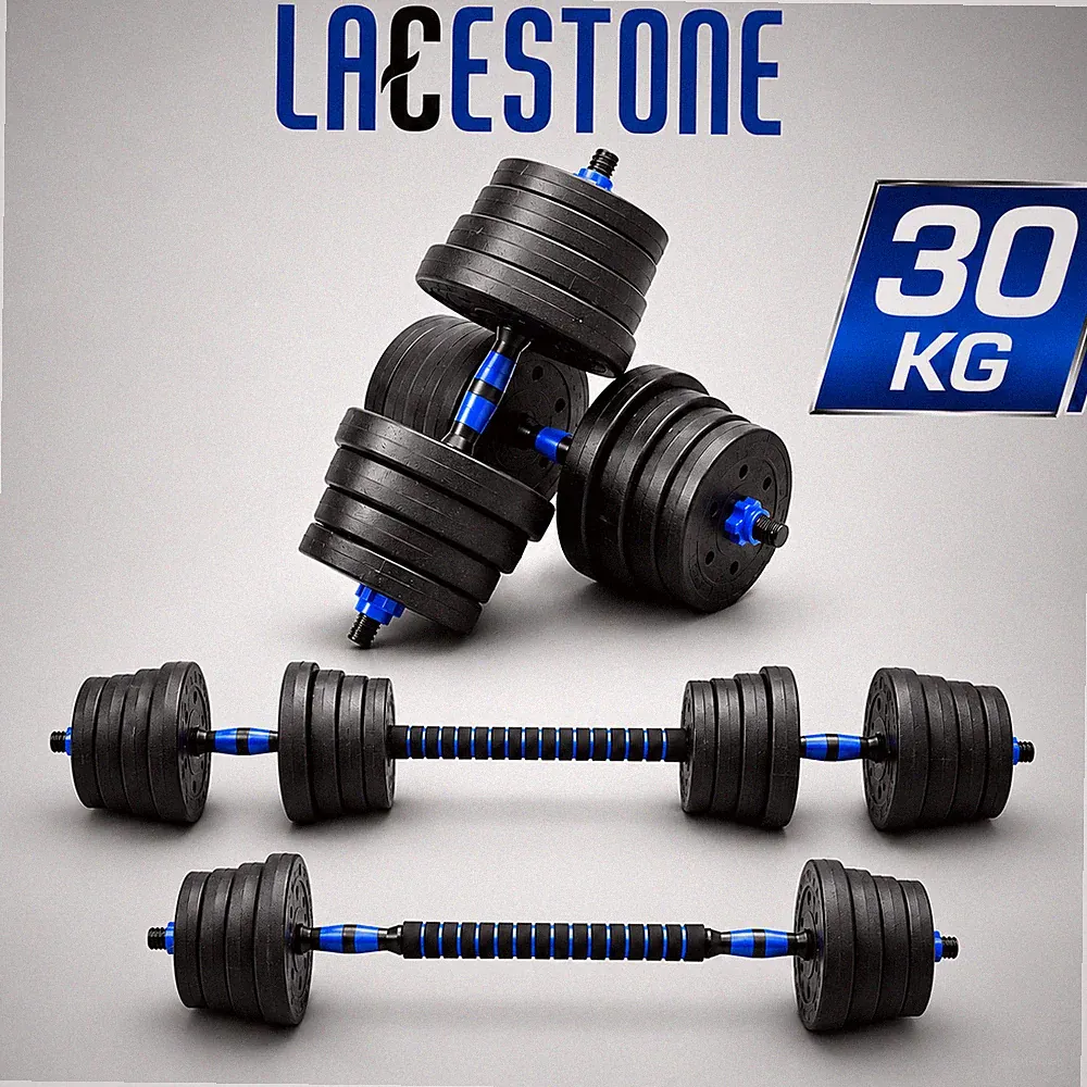 Hantelset Langhantel Kurzhantel 2in1 Hanteln Hantelscheiben 30kg LACESTONE