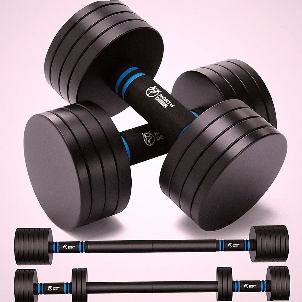 Hantelset Stahl Verstellbar Kurzhantel Langhantel 10kg 2er Set