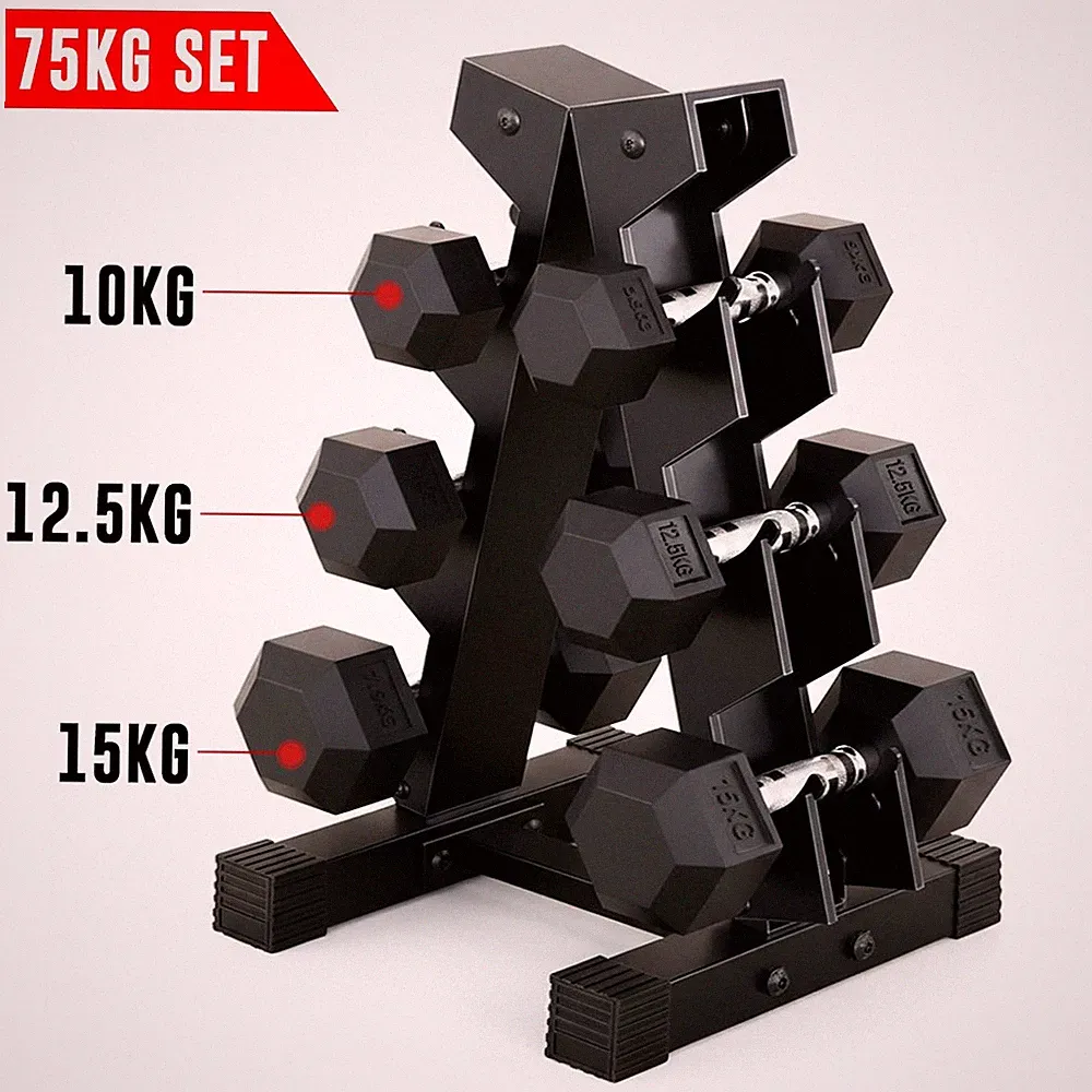 Hex Hantel 3 Ebenen Rack Aufbewahrung Ständer Baum mit Hanteln Set Home Gym Fitness