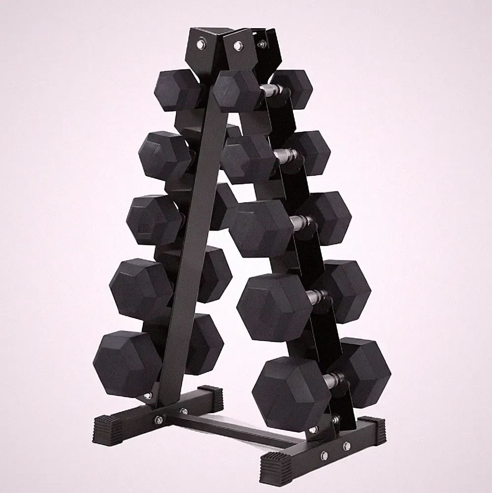 Hex Hanteln 5 Paar Set (2,5kg-30kg) gummibeschichtet Gusseisen Gewichte für Fitnessstudio