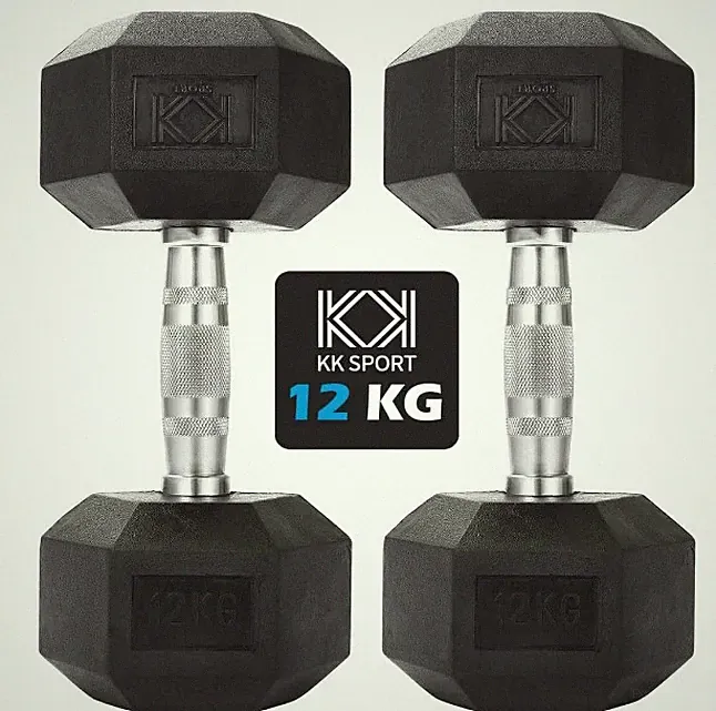 Hex Hanteln Anti-Roll gerändelter Griff Gummi ummantelt Gewicht Set Home Gym Training