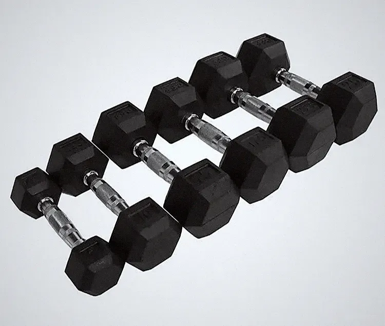 Hex Hanteln Gusseisen Gummi ummantelt 2,5kg-30kg Home Gym Gewichte Set Paar