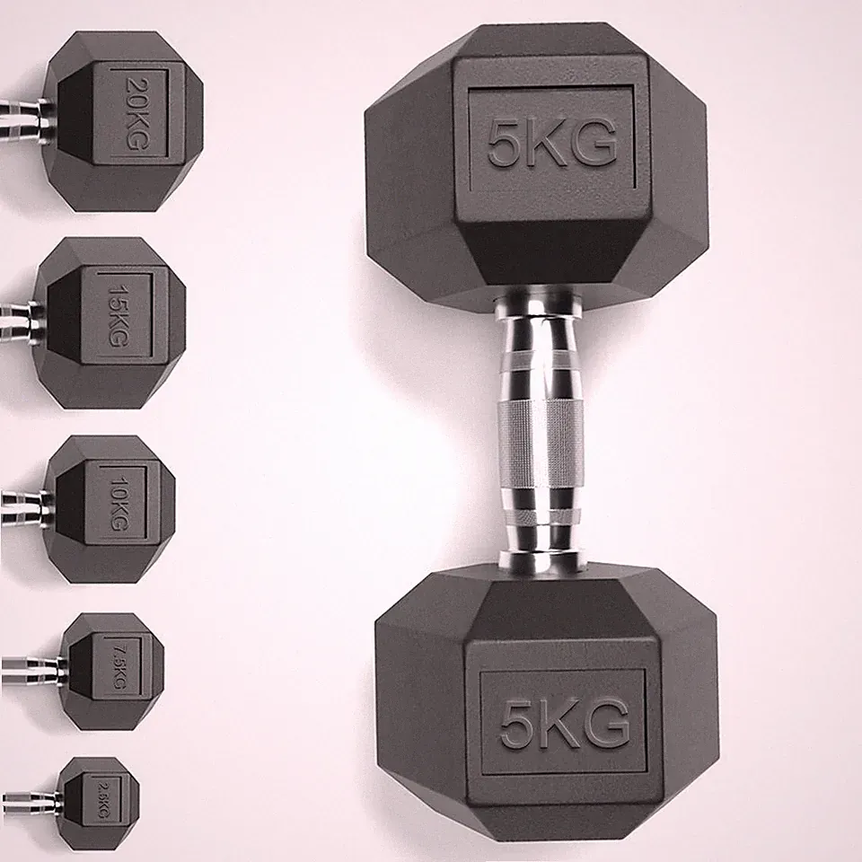 Hex Hanteln Gusseisen Gummi ummantelt Sechseck Hanteln Gewichte Home Gym Set