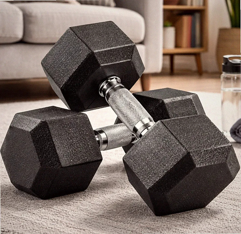 Hex Hanteln Paar Gummi ummantelt Gusseisen Gym Hantel Handfrei Gewichte Set