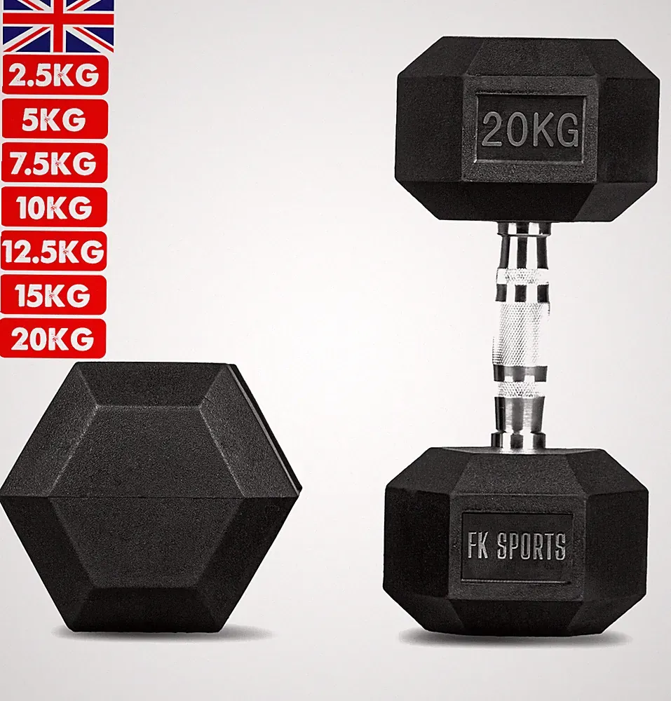 Hex Hanteln Set 2,5kg-30kg Paar Ergo Handgewichte Gummi ummantelt Hexagonal Gym