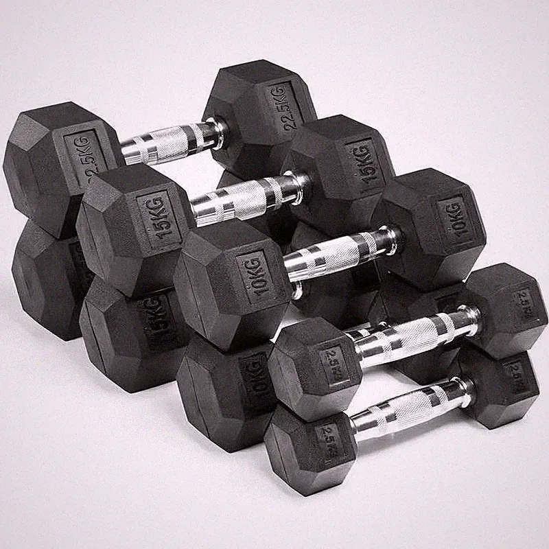 Hex Hanteln Set gummibeschichtet Handgewichte Gym Fitness Training 2,5kg - 15kg