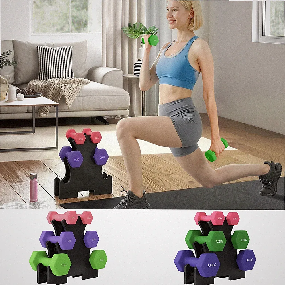 Hex Hantelset mit Hantelablage, 12kg/18kg generalüberholt