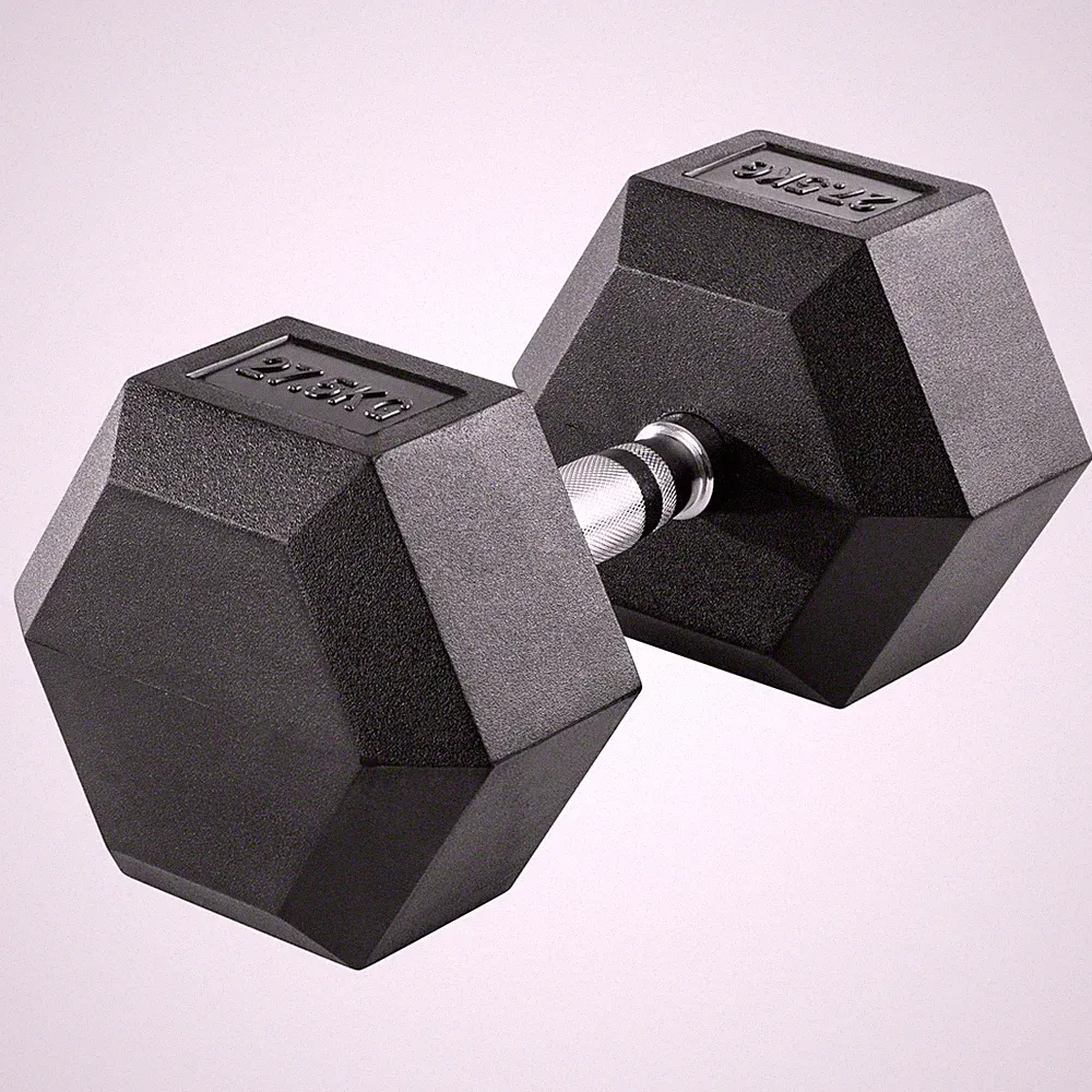 Hex Kompakthantel aus Gummi, 1 kg, Hexagon-Hantel