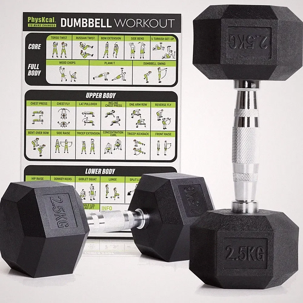 Hexagon Hanteln Poly Gummiert Kurzhantel Set 2 5 30 kg