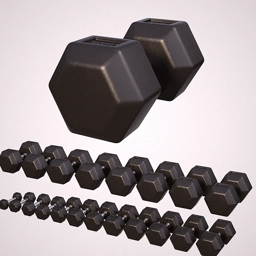 Hexagon Kurzhantel Gummi 12,5 kg