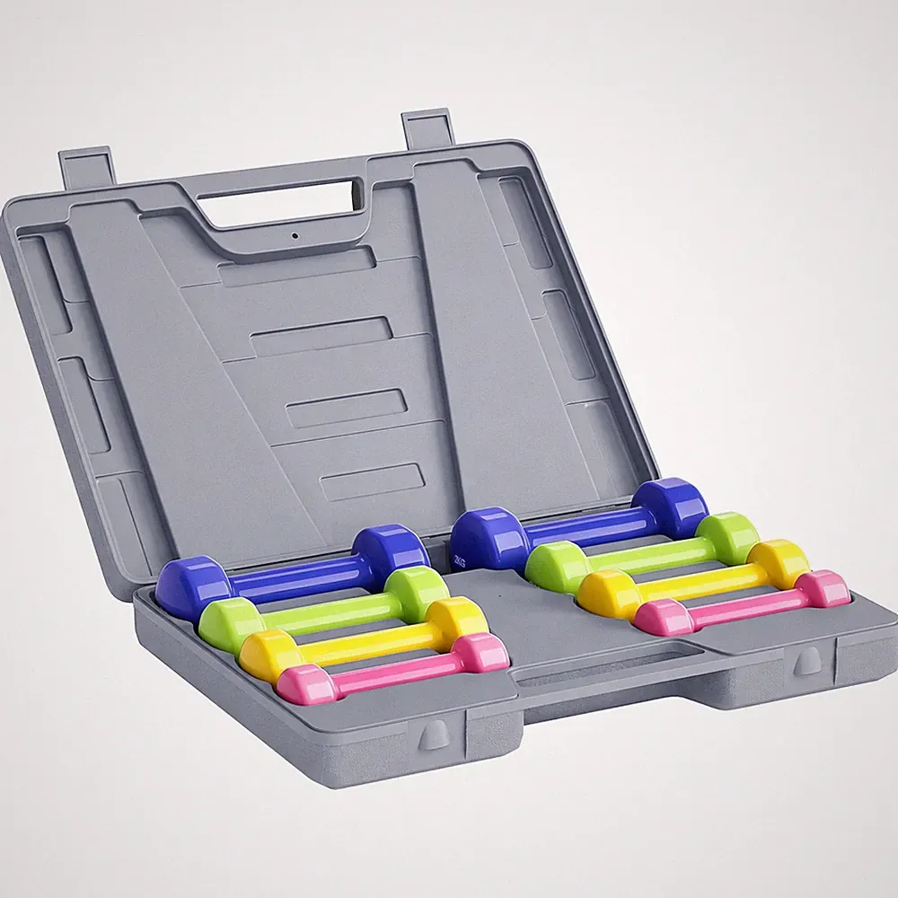 HOMCOM 10kg bunte Hantel Gewichte Set Heimtraining Straffen mit Koffer Gym
