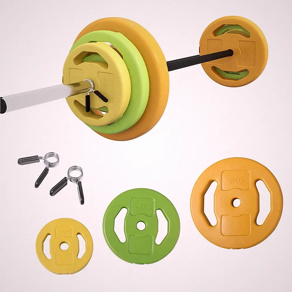 HOMCOM 20kg Gewichte Langhantel Set mit rutschfestem Griff für Krafttraining