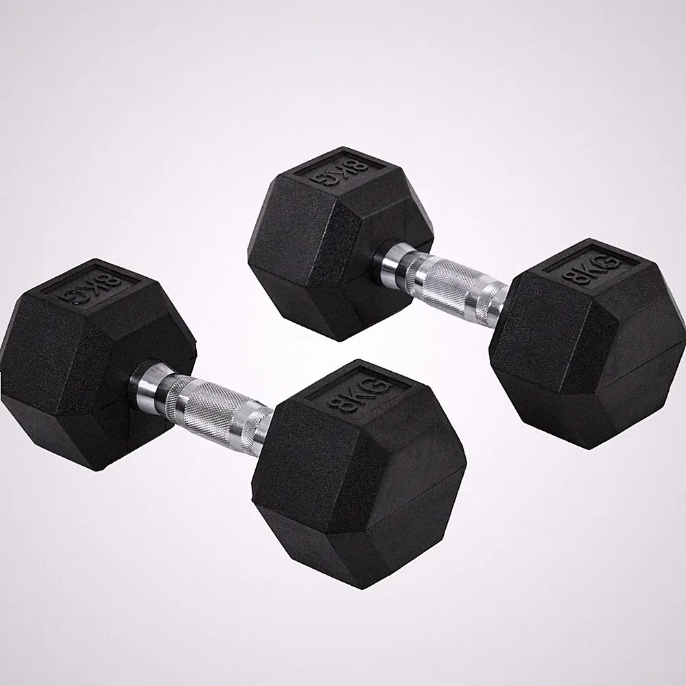 HOMCOM 2x 8kg Hex Hanteln Set Gummibeschichtet Gewichte Home Gym Kraft