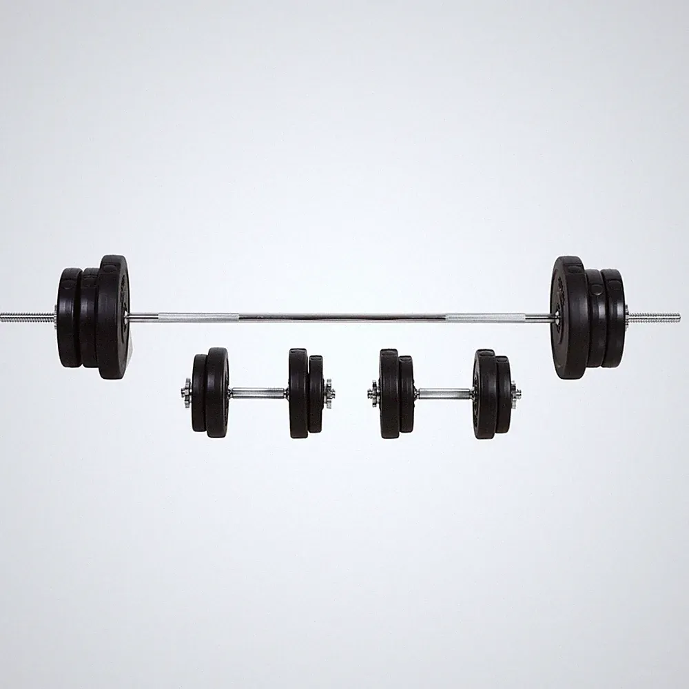 HOMCOM 65kg Verstellbare Hantel & Langhantel Set Home Gym Krafttraining
