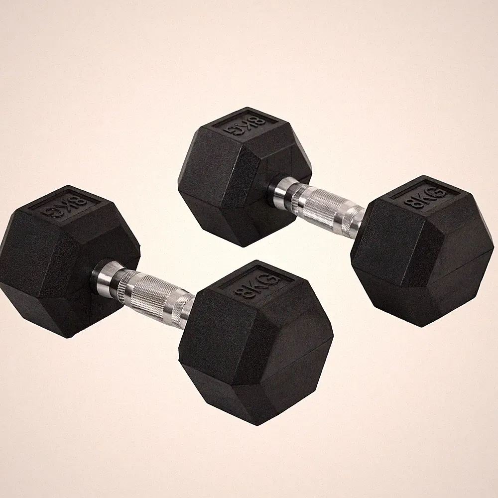 HOMCOM Sechseck Hanteln Set Gewichtheben Übung für Heimfitness 2x8kg