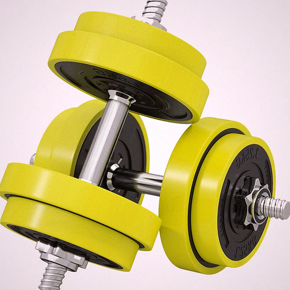 HOMCOM Verstellbare 20KGS Langhantel & Hantel Set für Home Gym, Gelb
