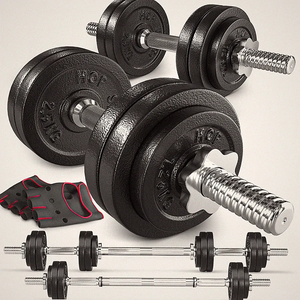 Hop-Sport 2in1 Gusseisen Hantelset 30kg