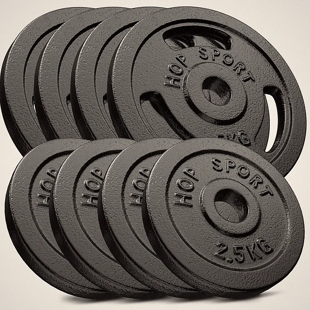 Hop-Sport 30kg Gusseisen Hantelscheiben Set