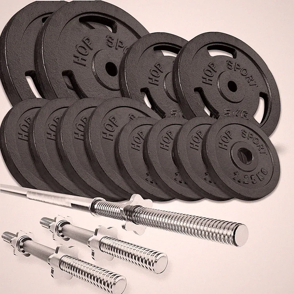 Hop-Sport 59 kg Gusseisen Langhantelset