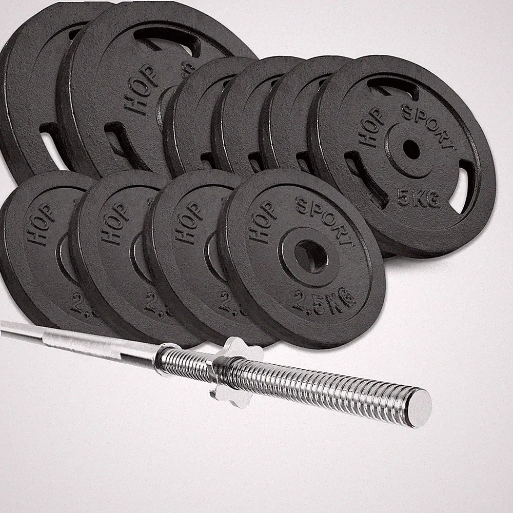 Hop-Sport 59 kg Gusseisen Langhantelset