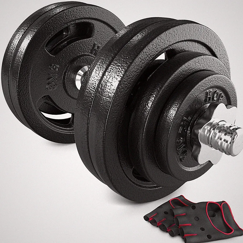 Hop-Sport Gusseisen Kurzhanteln Set 30kg Hanteln Set Kurzhantel Hantelset 1x30kg