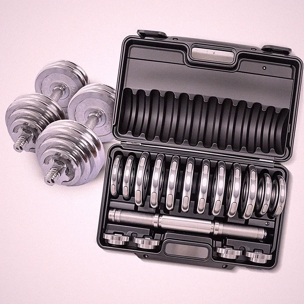 ITM Fitness 15 kg Chrom Hantelset mit Koffer