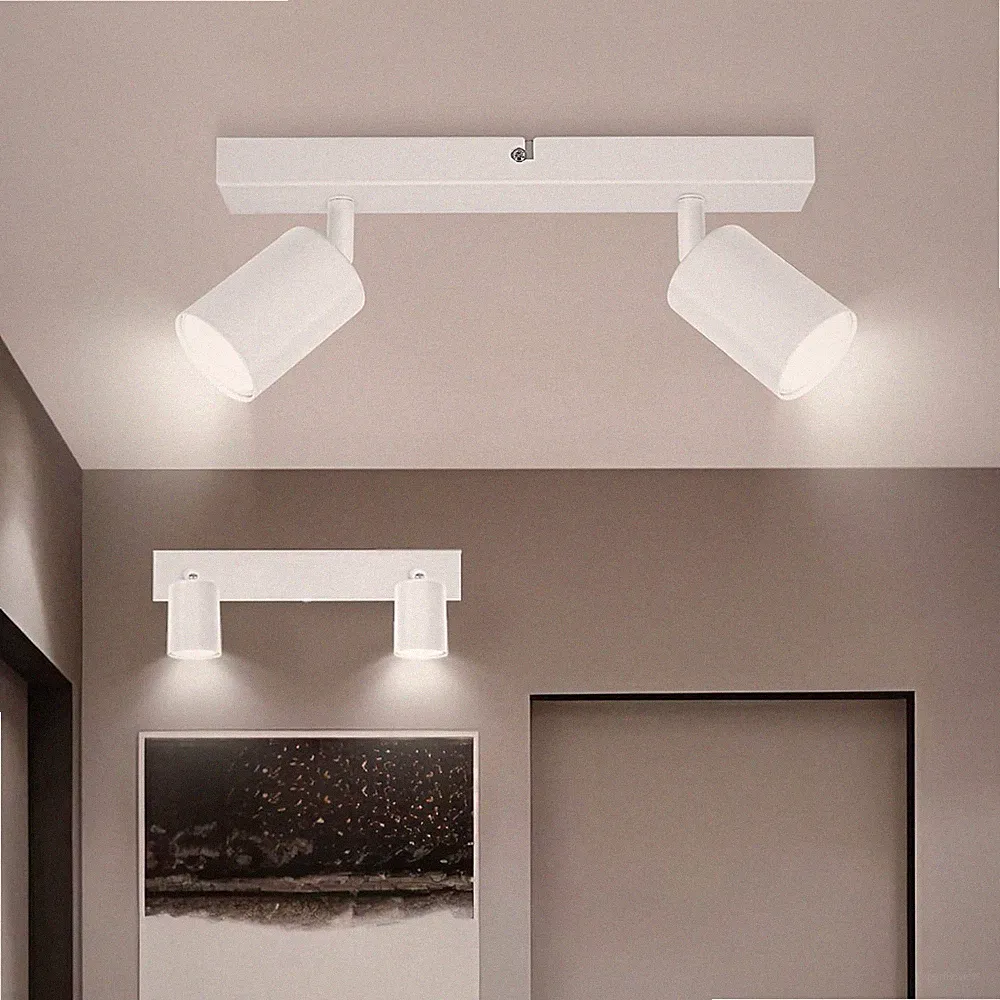 Ketom GU10 LED Deckenstrahler 2 Flammig Schwenkbar Weiß