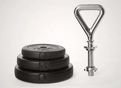 Kettlebell Griff Set inkl. Hantelscheiben 17,5 kg Sternverschluss Chrom 30 mm