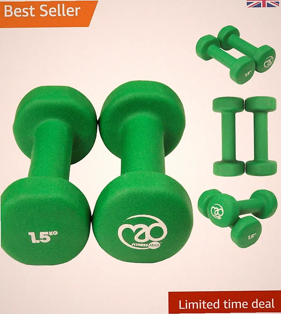 Kompaktes 1,5 kg Hantelset mit Anti-Roll-Design für müheloses Training
