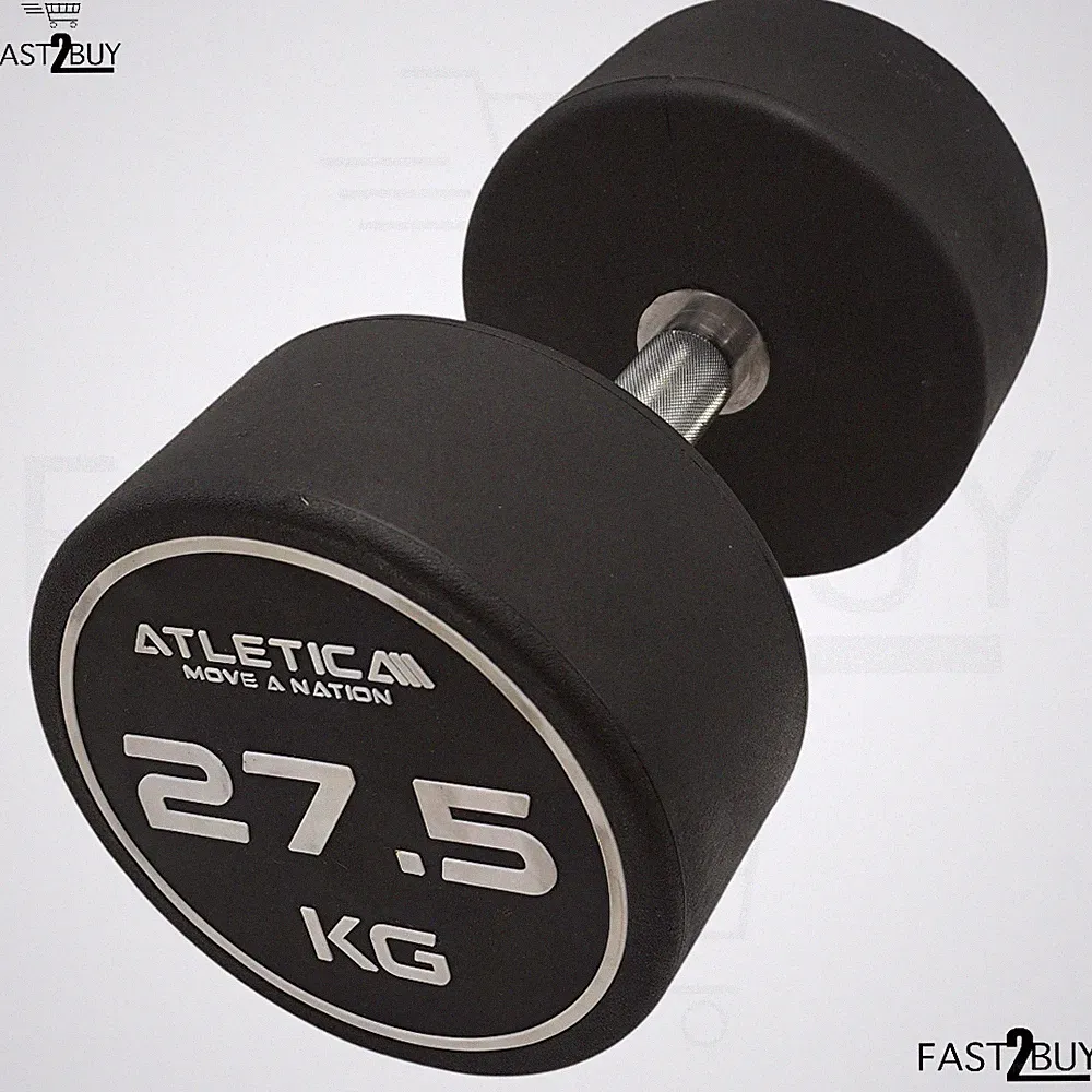 Kurzhantel 27,5 kg Atletic Gummi Hantel Trainingsgewicht Fitness Krafttraining