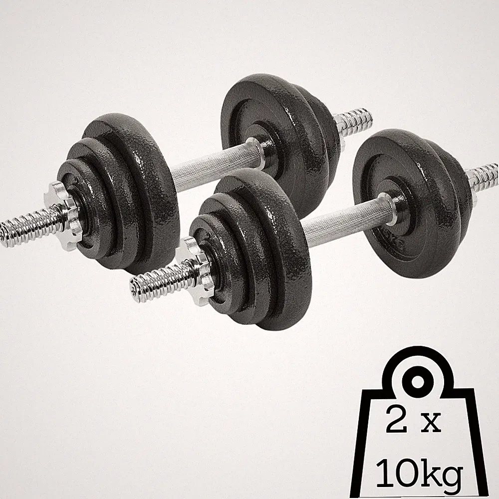 Kurzhantel 2x10 kg Gusseisen Set