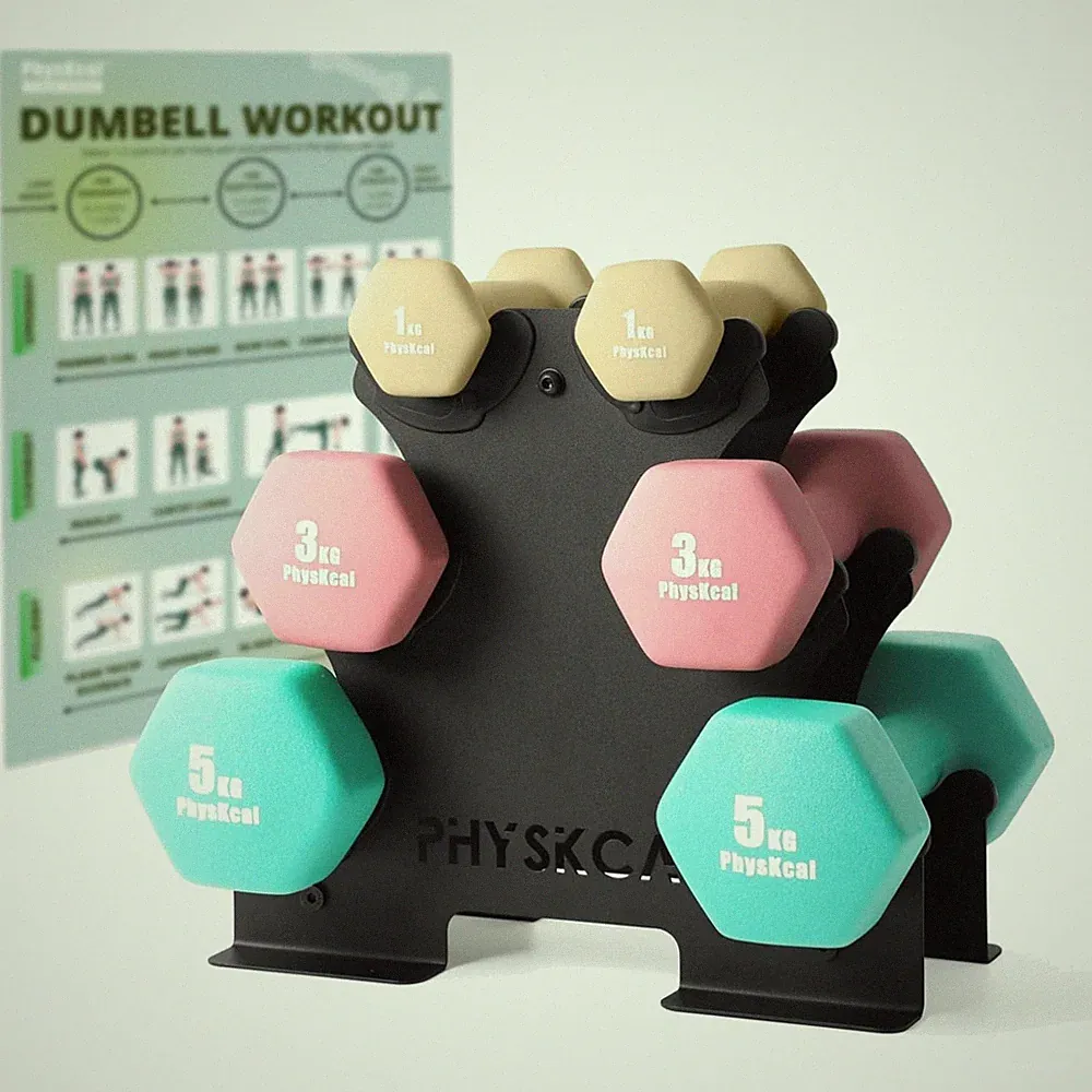 Kurzhantel Set 18kg Neopren Hanteln Zubehör Heimtraining Fitness