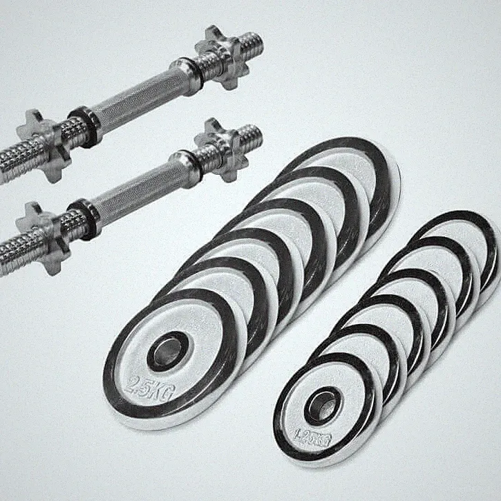 Kurzhantel Set Chrom 27,5 kg mit Sternverschlüssen